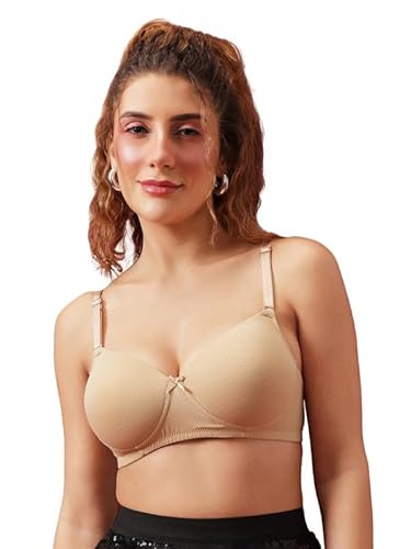 Clovia Women’s Self-Patterned Multiway T-Shirt Bra – Padded, Non-Wired, Full-Coverage Comfort